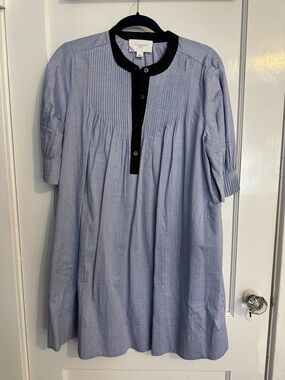 Pomander Place NWOT Annalee Blue Dress with Black Trim Size Large